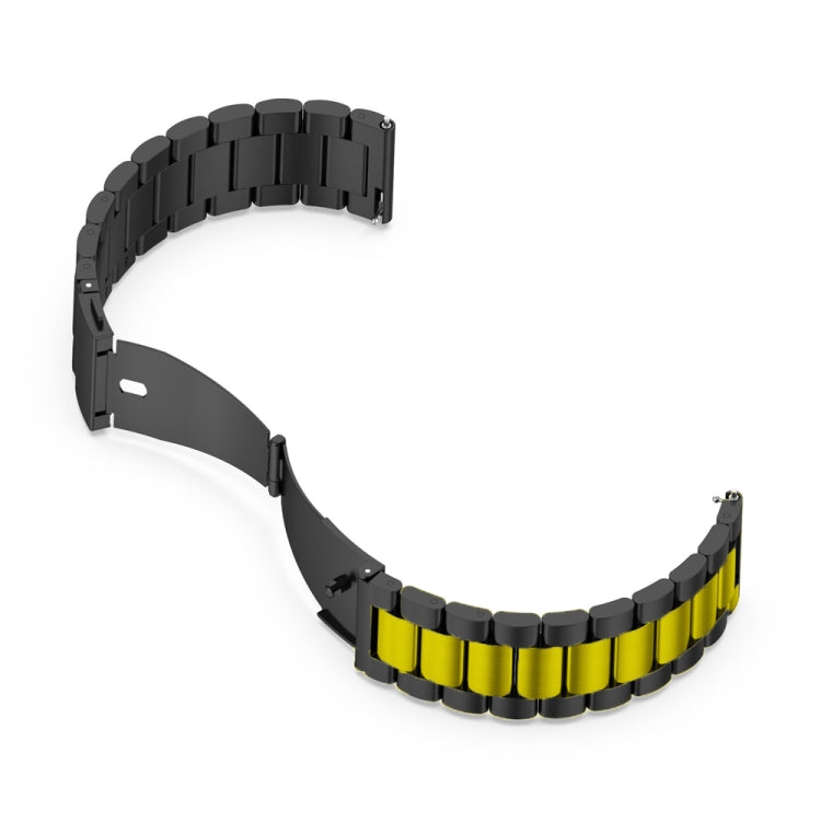 For Huawei Watch 4 / 4 Pro Three Bead Stainless Steel Watch Band(Black Gold) by bashfashion