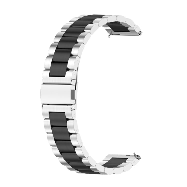 For Huawei Watch 4 / 4 Pro Three Bead Stainless Steel Watch Band(Silver Black) by bashfashion