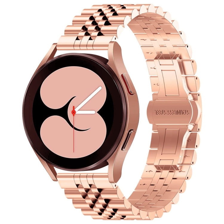 For Huawei Watch 4 / 4 Pro Five Bead Stainless Steel Watch Band(Rose Gold) by bashfashion