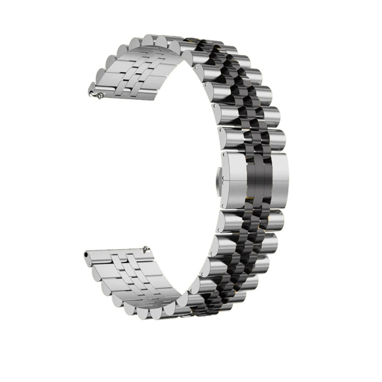 For Huawei Watch 4 / 4 Pro Five Bead Stainless Steel Watch Band(Silver Black) by bashfashion