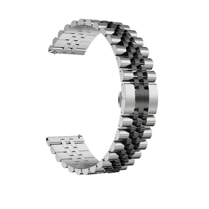 For Huawei Watch 4 / 4 Pro Five Bead Stainless Steel Watch Band(Silver Black) by bashfashion