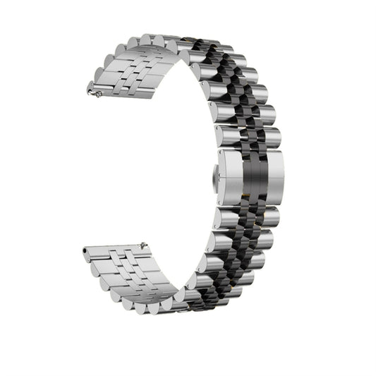 For Huawei Watch 4 / 4 Pro Five Bead Stainless Steel Watch Band(Silver Black) by bashfashion