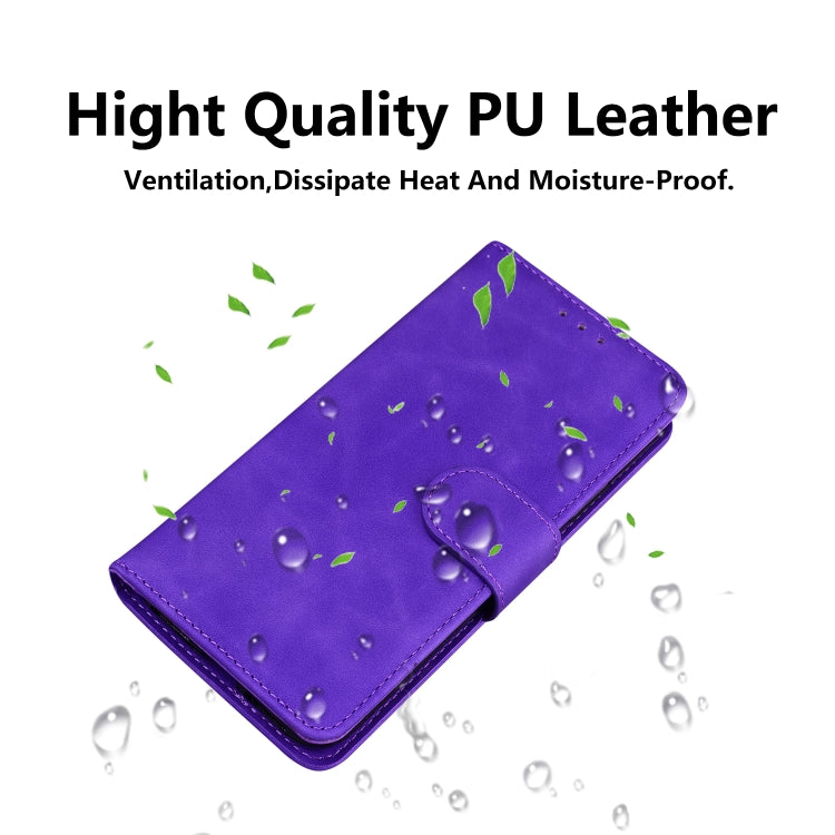 For iPhone 16e Skin Feel Pure Color Flip Leather Phone Case(Purple) by bashfashion