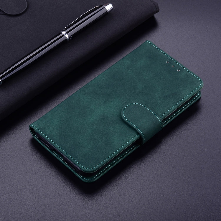 For iPhone 16e Skin Feel Pure Color Flip Leather Phone Case(Green) by bashfashion