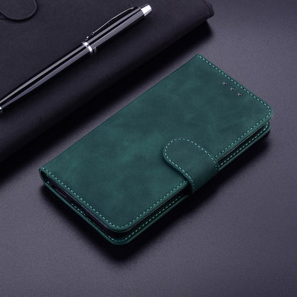For iPhone 16e Skin Feel Pure Color Flip Leather Phone Case(Green) by bashfashion