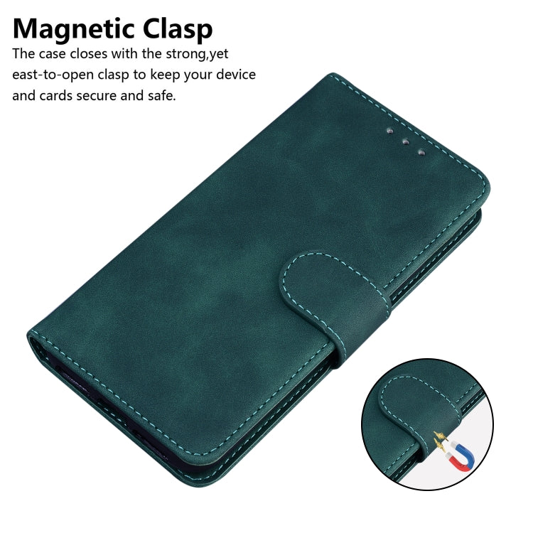 For iPhone 16e Skin Feel Pure Color Flip Leather Phone Case(Green) by bashfashion