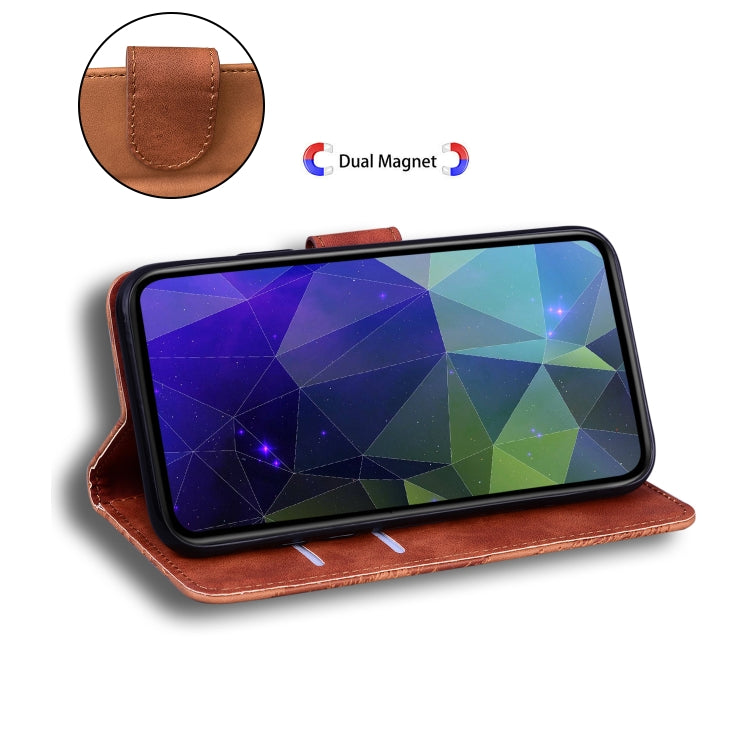 For iPhone 16e Skin Feel Pure Color Flip Leather Phone Case(Brown) by bashfashion