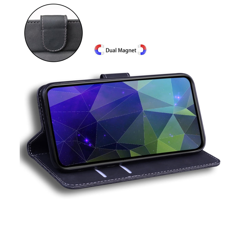 For iPhone 16e Skin Feel Pure Color Flip Leather Phone Case(Black) by bashfashion