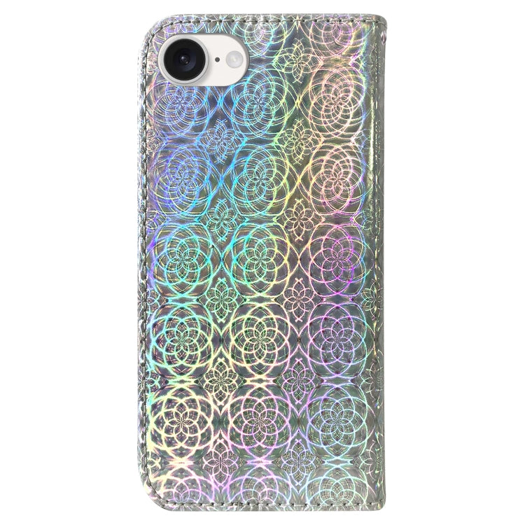 For iPhone 16e Colorful Magnetic Buckle Leather Phone Case(Silver) by bashfashion