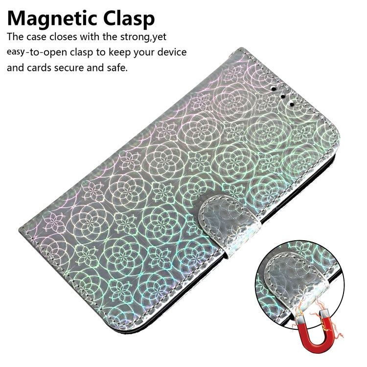 For iPhone 16e Colorful Magnetic Buckle Leather Phone Case(Silver) by bashfashion