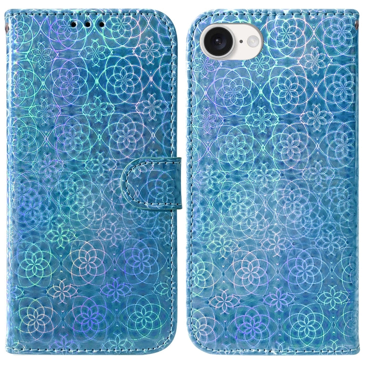 For iPhone 16e Colorful Magnetic Buckle Leather Phone Case(Blue) by bashfashion