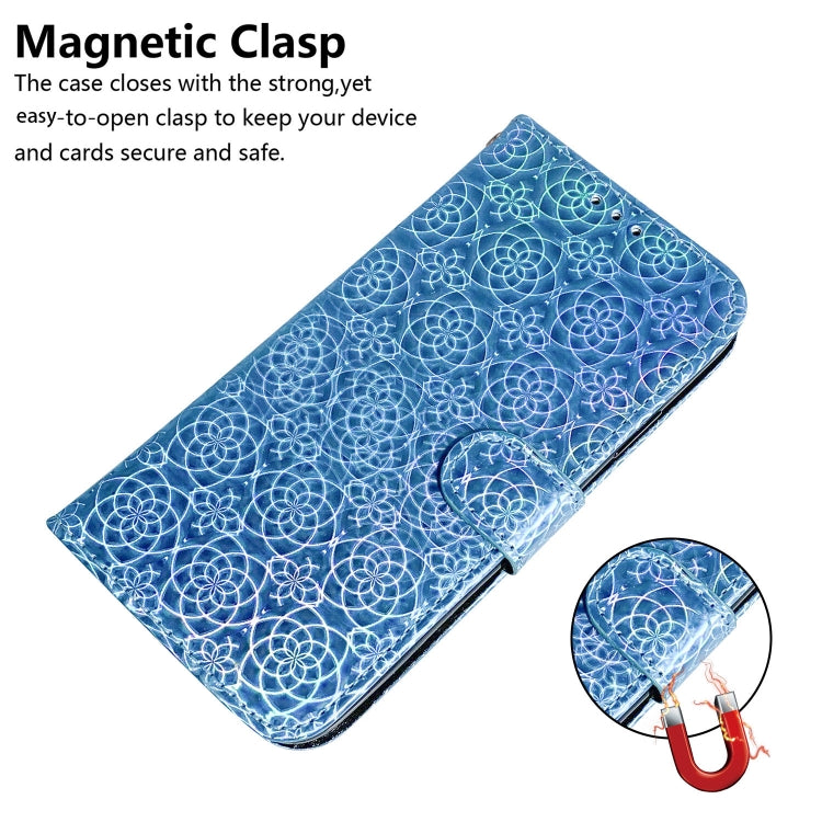 For iPhone 16e Colorful Magnetic Buckle Leather Phone Case(Blue) by bashfashion