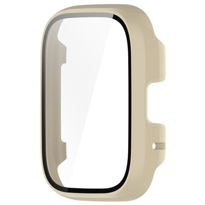 For Redmi Watch 3 Lite PC + Tempered Film Integrated Watch Protective Case(Ivory White) by bashfashion