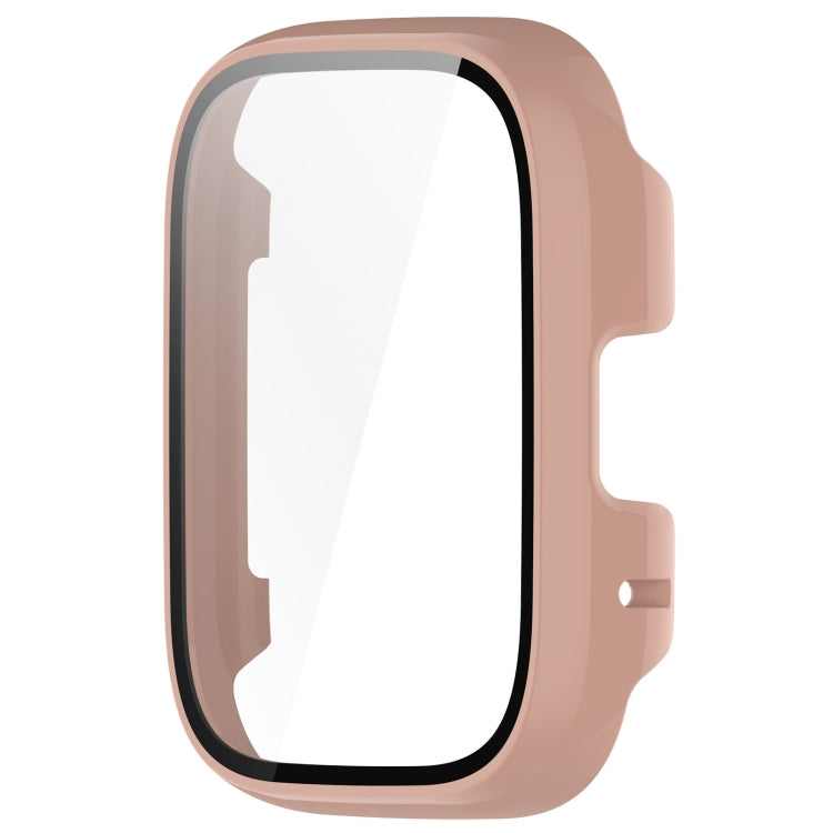 For Redmi Watch 3 Lite PC + Tempered Film Integrated Watch Protective Case(Pink) by bashfashion