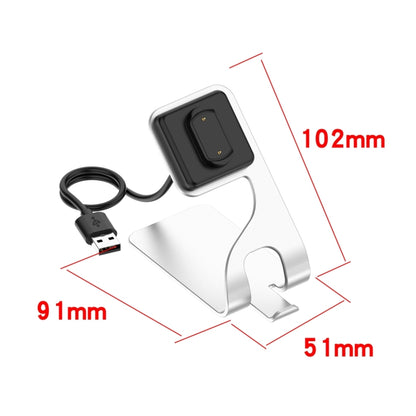 For Amazfit T-Rex Ultra Rotatable Smart Watch Charger Metal Dock Charger Bracket(Silver) by bashfashion