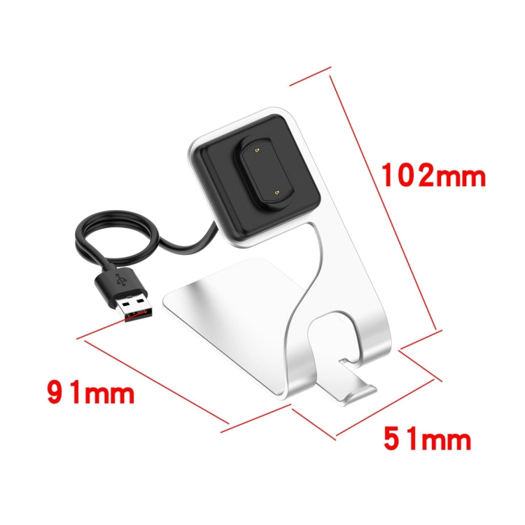 For Amazfit T-Rex Ultra Rotatable Smart Watch Charger Metal Dock Charger Bracket(Grey) by bashfashion