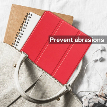 For Samsung Galaxy Tab S10 Ultra / S9 Ultra Custer Pure Color 3-Fold Holder Smart Leather Tablet Case(Red) by bashfashion