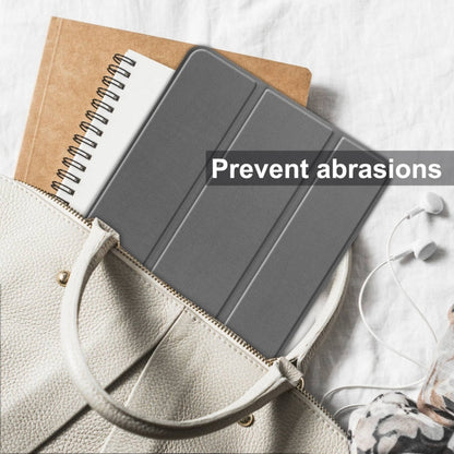 For Samsung Galaxy Tab S10 Ultra / S9 Ultra Custer Pure Color 3-Fold Holder Smart Leather Tablet Case(Grey) by bashfashion