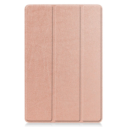 For Samsung Galaxy Tab S9 FE / S10 FE Custer Pure Color 3-Fold Holder Smart Leather Tablet Case(Rose Gold) by bashfashion