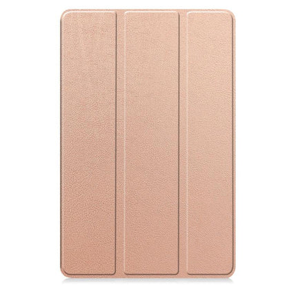 For Samsung Galaxy Tab S10 FE+ Custer Pure Color 3-Fold Holder Smart Leather Tablet Case(Rose Gold) by bashfashion