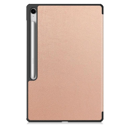 For Samsung Galaxy Tab S10 FE+ Custer Pure Color 3-Fold Holder Smart Leather Tablet Case(Rose Gold) by bashfashion