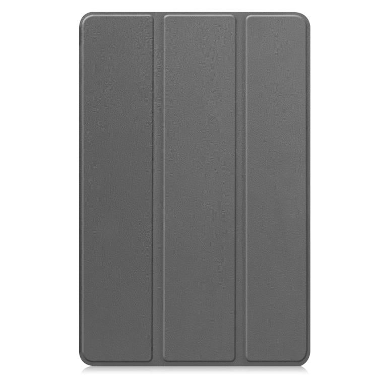For Samsung Galaxy Tab S10 FE+ Custer Pure Color 3-Fold Holder Smart Leather Tablet Case(Grey) by bashfashion