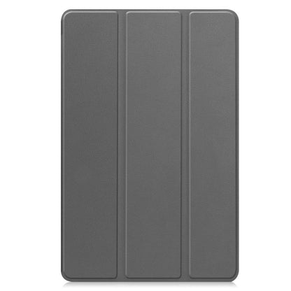 For Samsung Galaxy Tab S10 FE+ Custer Pure Color 3-Fold Holder Smart Leather Tablet Case(Grey) by bashfashion