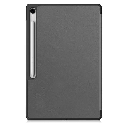 For Samsung Galaxy Tab S10 FE+ Custer Pure Color 3-Fold Holder Smart Leather Tablet Case(Grey) by bashfashion