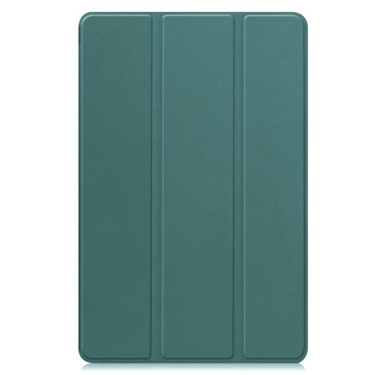 For Samsung Galaxy Tab S10 FE+ Custer Pure Color 3-Fold Holder Smart Leather Tablet Case(Dark Green) by bashfashion