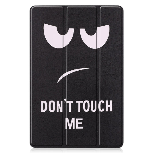 For Samsung Galaxy Tab S9 Custer Painted 3-Fold Holder Smart Leather Tablet Case(Big Eye Me) by bashfashion