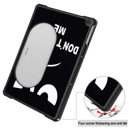 For Google Pixel Tablet Custer Painted 3-Fold Holder Smart Leather Tablet Case(Big Eye Me) by bashfashion