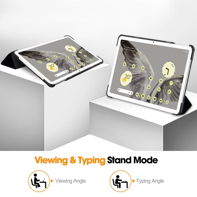 For Google Pixel Tablet Custer Painted 3-Fold Holder Smart Leather Tablet Case(Big Eye Me) by bashfashion