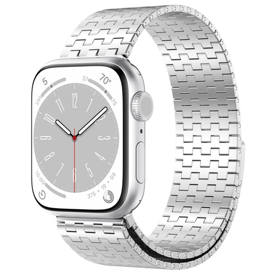 For Apple Watch SE 2022 40mm Magnetic Buckle Stainless Steel Metal Watch Band(Silver) by bashfashion