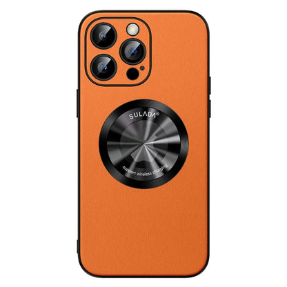 For iPhone 15 Pro Max SULADA Microfiber Leather MagSafe Magnetic Phone Case(Orange) by SULADA