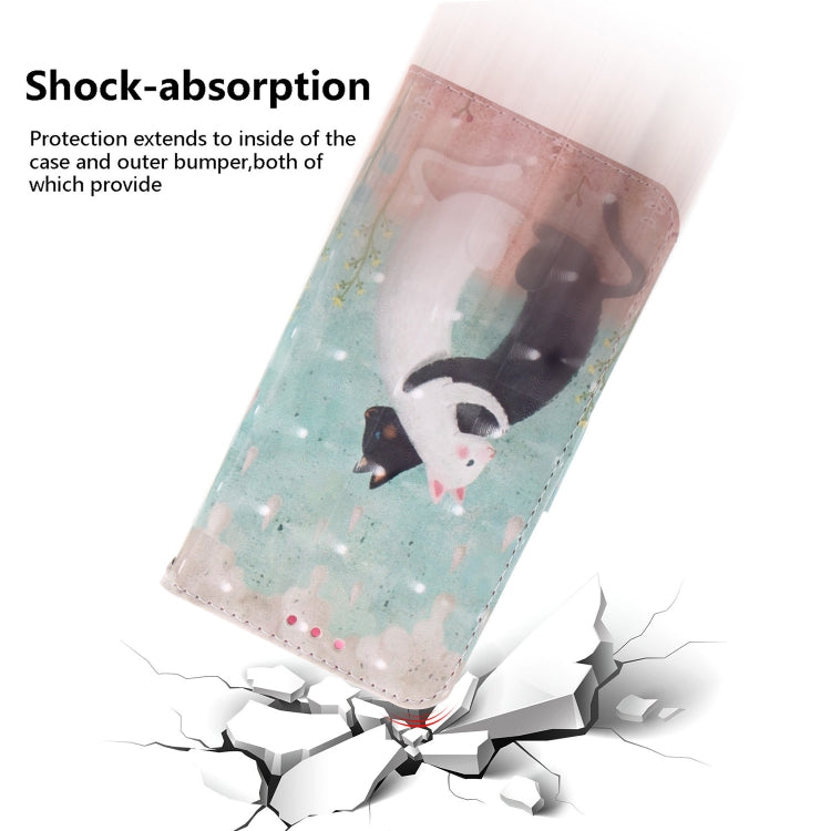 For iPhone 16e 3D Colored Horizontal Flip Leather Phone Case(Black White Cat) by bashfashion