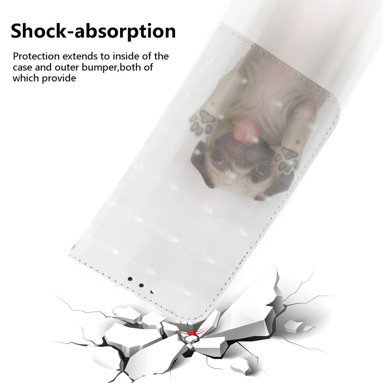 For iPhone 16e 3D Colored Horizontal Flip Leather Phone Case(Pug) by bashfashion