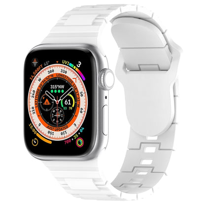 For Apple Watch Ultra 49mm Square Buckle Armor Style Silicone Watch Band(White) by bashfashion