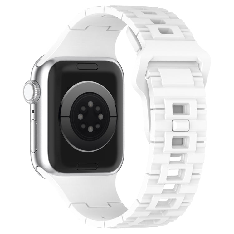 For Apple Watch Ultra 49mm Square Buckle Armor Style Silicone Watch Band(White) by bashfashion