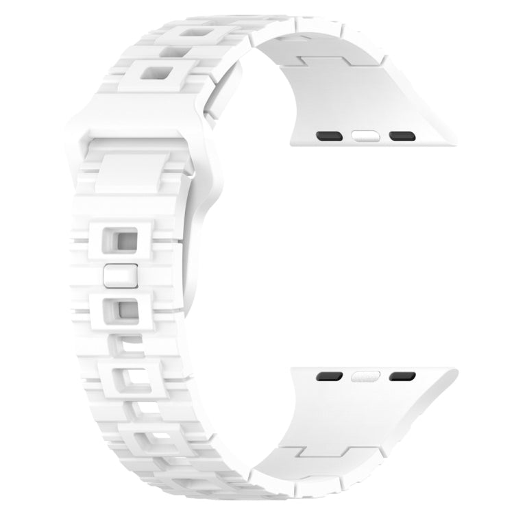 For Apple Watch Ultra 49mm Square Buckle Armor Style Silicone Watch Band(White) by bashfashion