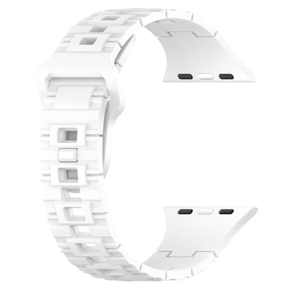 For Apple Watch Ultra 49mm Square Buckle Armor Style Silicone Watch Band(White) by bashfashion