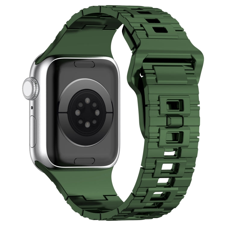For Apple Watch Ultra 49mm Square Buckle Armor Style Silicone Watch Band(Plating Green) by bashfashion