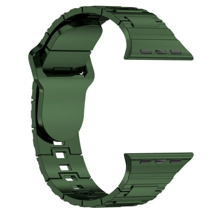 For Apple Watch Ultra 49mm Square Buckle Armor Style Silicone Watch Band(Plating Green) by bashfashion