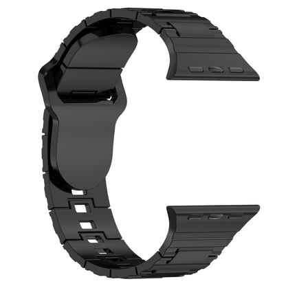 For Apple Watch Ultra 49mm Square Buckle Armor Style Silicone Watch Band(Plating Titanium Black) by bashfashion