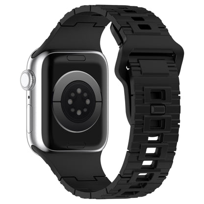 For Apple Watch Ultra 49mm Square Buckle Armor Style Silicone Watch Band(Black) by bashfashion