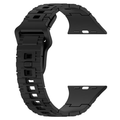 For Apple Watch Ultra 49mm Square Buckle Armor Style Silicone Watch Band(Black) by bashfashion