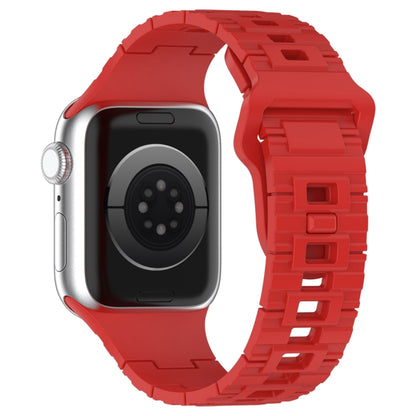 For Apple Watch Ultra 49mm Square Buckle Armor Style Silicone Watch Band(Red) by bashfashion