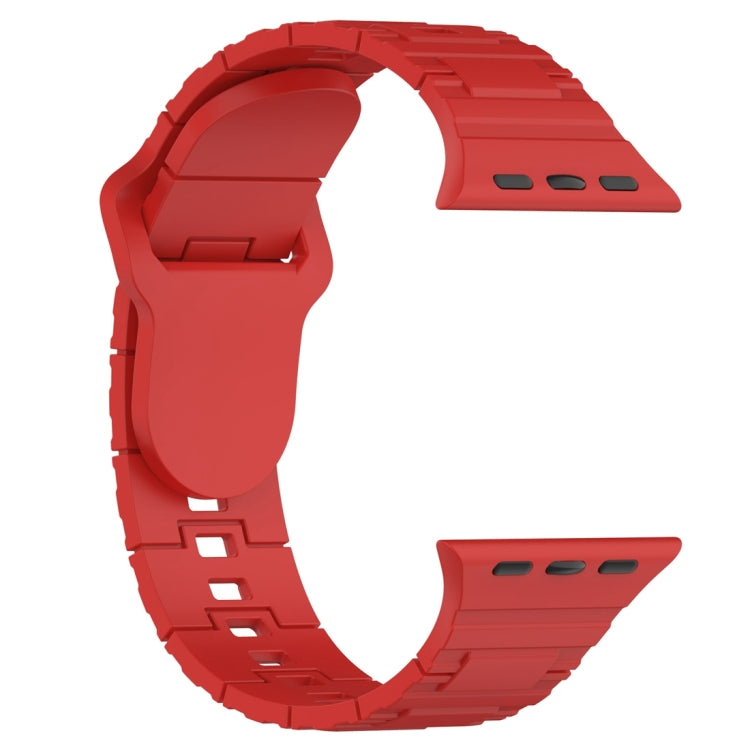 For Apple Watch Ultra 49mm Square Buckle Armor Style Silicone Watch Band(Red) by bashfashion