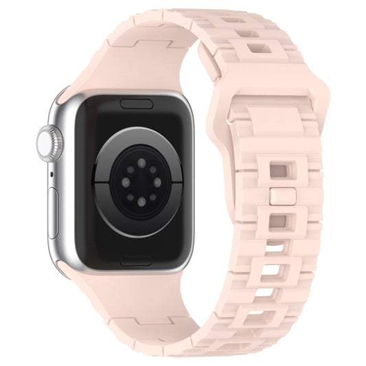 For Apple Watch Ultra 49mm Square Buckle Armor Style Silicone Watch Band(Light Pink) by bashfashion