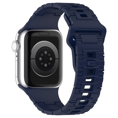 For Apple Watch Ultra 49mm Square Buckle Armor Style Silicone Watch Band(Midnight Blue) by bashfashion