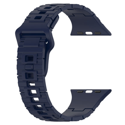 For Apple Watch Ultra 49mm Square Buckle Armor Style Silicone Watch Band(Midnight Blue) by bashfashion